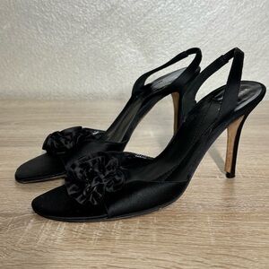 Kate Spade Black Heels with Floral Detail